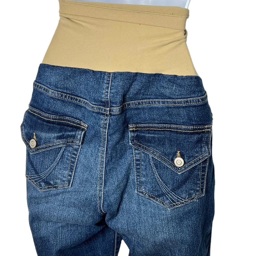 Oh baby by motherhood maternity jean cuffed capris sz large - Picture 2 of 3